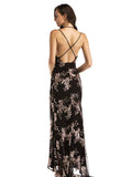 Women's Evening Gown Sexy V-neck Backless Sequins Dress Long Dress Gown