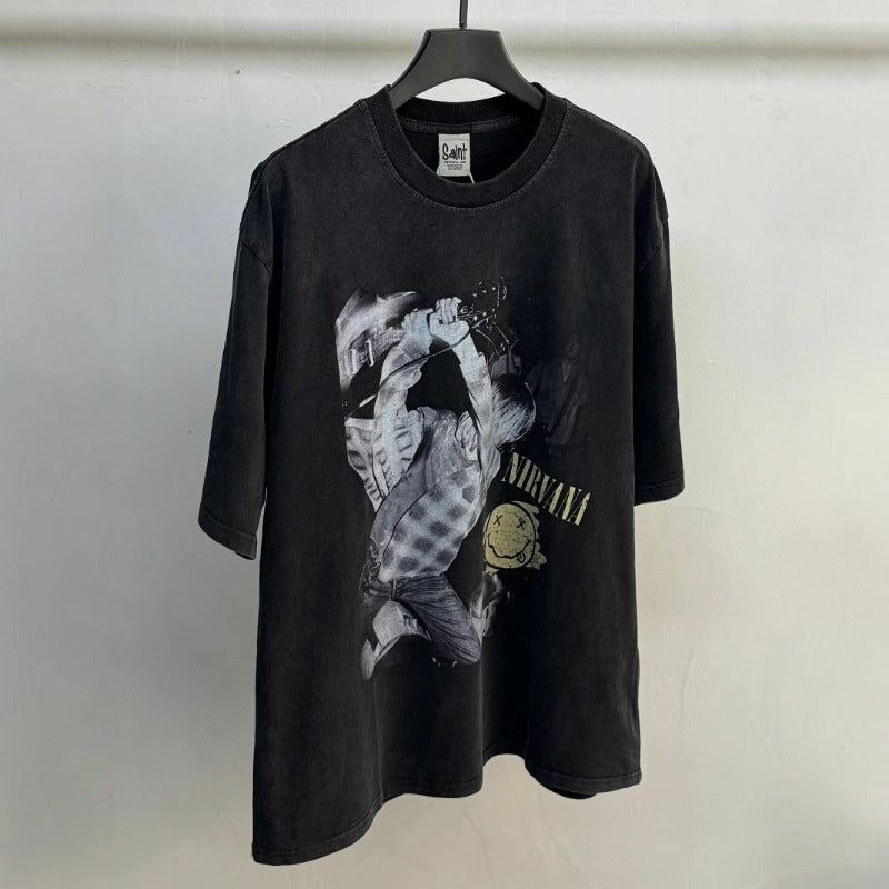 saint m t shirts s.m. koben guitar smash graphic crew neck short sleeve t-shirt