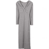 Women Dresses Long Skirt Sheath Dress V-neck Sweatshirt Skirt