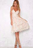 Women Evening Gown Summer Sexy Sling Lace Embroidery Dress