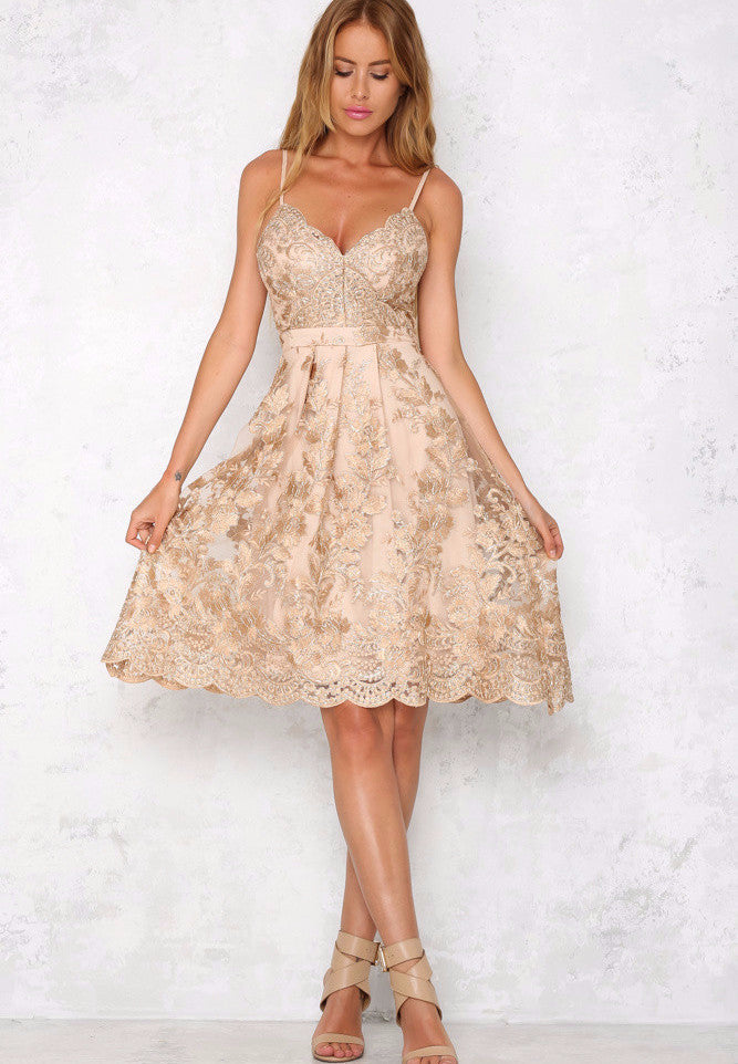 Women Evening Gown Summer Sexy Sling Lace Embroidery Dress