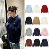 Rl ralph lauren pony warm women's autumn/winter cable knit polo collar sweater - wool blend, couple's casual loose knit top