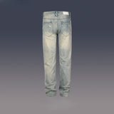 MIJKO Men's Vintage Pants MIJKO Printed Pants Men's and Women's Washed Old Jeans
