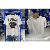 saint m t shirts s.m cartoon print crew neck pullover short sleeve top