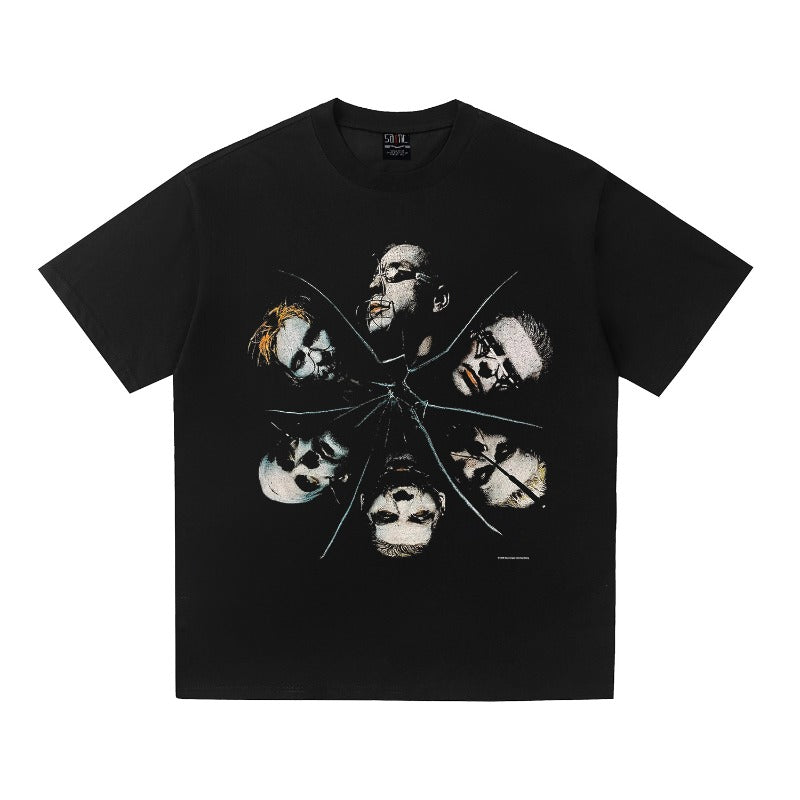 saint m t shirts s.m metal band graphic crewneck pullover short sleeve t-shirt