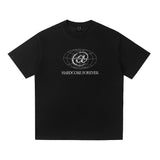 saint m t shirts s.m earth alphabet graphic crew neck short sleeve t-shirt