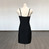 Women's Evening Dress Summer Sequined Suspender Slit Slim-Fitting Formal Dress Bandage One-Piece Dress