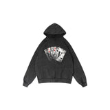 Vlone Hoodie Autumn/Winter Playing Card Prints Washed Loose