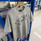 saint m t shirts s.m letter print crew neck pullover short sleeve top