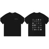 Ch hip-hop t shirts correct version ch sanskrit cross logo short-sleeved men's t-shirt trendy brand loose american men's t