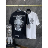 Ch hip-hop t shirts chstereo sanskrit embroider cross loosecasualpure cotton american heavy weight short sleeves