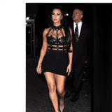 Women Dresses Punk Bandage One-Piece Dress Sexy Skirt Dress Skirt (Ont0408)