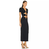 Women Dresses Bandage One-Piece Dress Sexy Short Sleeve Party Formal Dress (Ont0408)