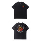 Hip-hop t-shirts: american biker style, unique colorful skull print, relaxed fit crew neck, trendy short sleeve tee