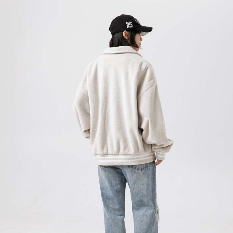 Unisex Jacket Autumn Woolen Embroidery Mark Jacket