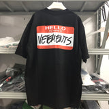 Vetements T Shirts VTM Werther Cute Red Signature Logo Short Sleeve T-shirt