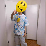 Drew house t shirt d@ew tiedye pattern round neck pullover short sleeves