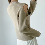 Women Sweater Knitwear off-Shoulder Sweater Autumn Irregular Thickened Knitting Top
