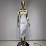 Women Dresses Bandage Dress Sexy Diamond Slip Dress Evening Party Dress (Ont0408)