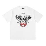 saint m t shirts s.m. finger heart graphic crew neck pullover short sleeve top