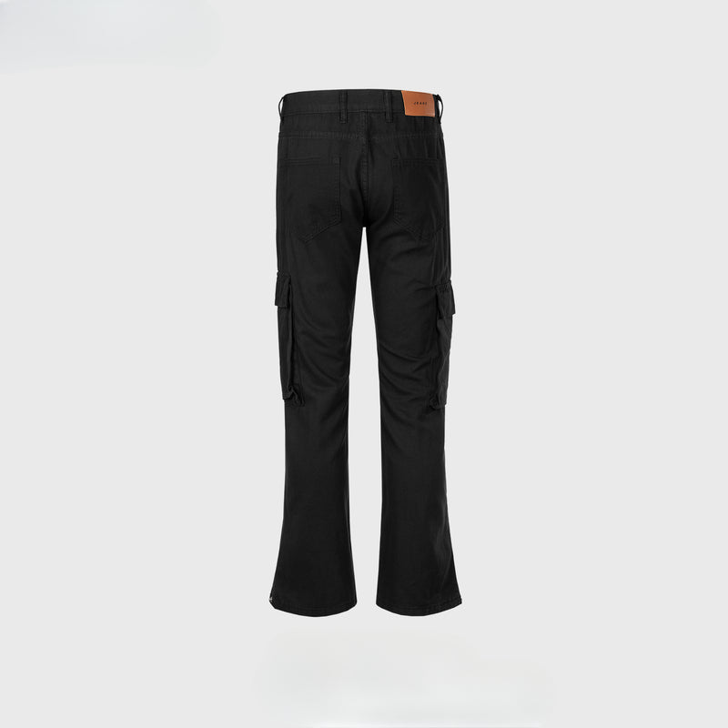 MIJKO Men's Vintage Pants MIJKO wide-footed trousers men's and women's button-down trousers jeans