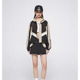 Unisex Jacket Retro Multicolor Jacket Loose Lapel Sports Jacket