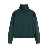 Ami araunrif big heart high collar pullover knitting shirt fall and winter coupletops wool long sleevesloose