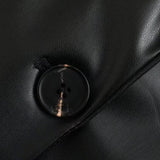 Women Leather Jacket Autumn Leisure Vintage Leather Loose Lapels Blazer