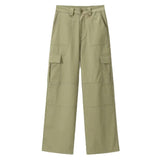 Women Sweatpants Spring and Autumn Retro Multi-Pocket Cargo Pants Loose Casual Trousers