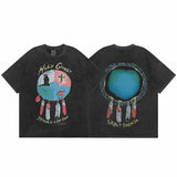 SAINT MICHAEL Vintage T Shirt Direct Spray Washing Water Old Short Sleeve