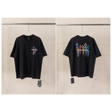 Ch hip-hop t shirts ch short-sleeved cross sanskrit logo embroiderloosecasualpure cotton american heavy weight short-sleeved