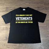 Vetements T Shirts VTM Yellow Printing Loose Men's and Women's Short-Sleeved T-shirt