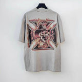 saint m t shirts s.m. flame skull graphic crewneck pullover t-shirt