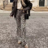 Women Pants Summer Animal Pattern Floral Print Casual Jumpsuit Wide Leg Pants