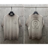 Ch hip-hop t shirts new ch short-sleeved american style washed and fried color embroidery couple short-sleeved high street casualeasiest for matchtrendy