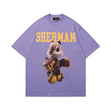 Drew house tshirt r d@ew cartoon squirrel series crew neck pullover short sleeve wholesale single piece
