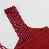 Women Evening Dress Tassel Bandage One-Piece Dress Sexy Lace Hip Spaghetti Straps Dress
