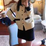 Women Knitwear Fall and Winter Lapels Sweater Loose Knitted Cardigan