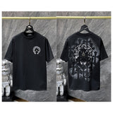 Ch hip-hop t shirts ch cross patch embroider spray foam short-sleeved loosecasualamerican style heavy weight