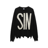 Saint m t sweater s.m letter series pattern knitted crewneck pullover sweater wholesale