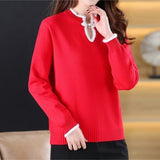 Women Knitwear Autumn and Winter round Neck Knitwear Loose Sweater