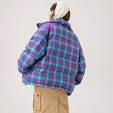 Unisex Jacket Winter Casual Plaid Bread Coat