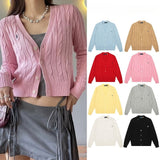 Rl small malaf v neckknittingoutwear macaron color fall and winter single-breasted couple cardigan woolen jacket