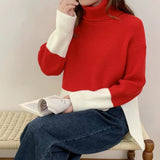 Women Knitwear Autumn and Winter Turtleneck Knitwear Loose Sweater
