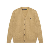 Rl xiaoma lava v neckknittingoutwearflap pocket pantscasualfall and winter single breasted couple cardigan woolen jacket