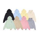 Amiaheoine macaron color heartembroider couple hooded hoodie loosefall and wintersweatshirt