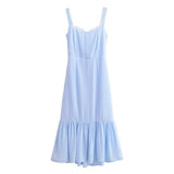 Women Dresses Summer Retro Sexy Lace Sling Dress (Xds0414)