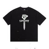 saint m t shirts s.m vintage washed distressed crew neck pullover short sleeve top
