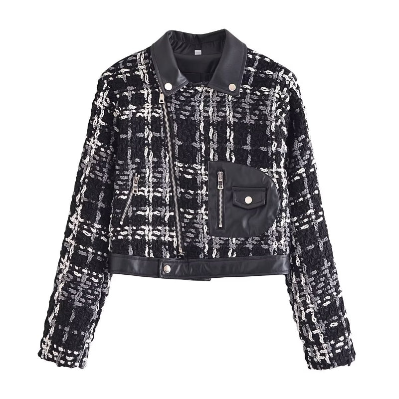 Women Jacket Autumn and Winter Cardigan Motorcycle Jacket