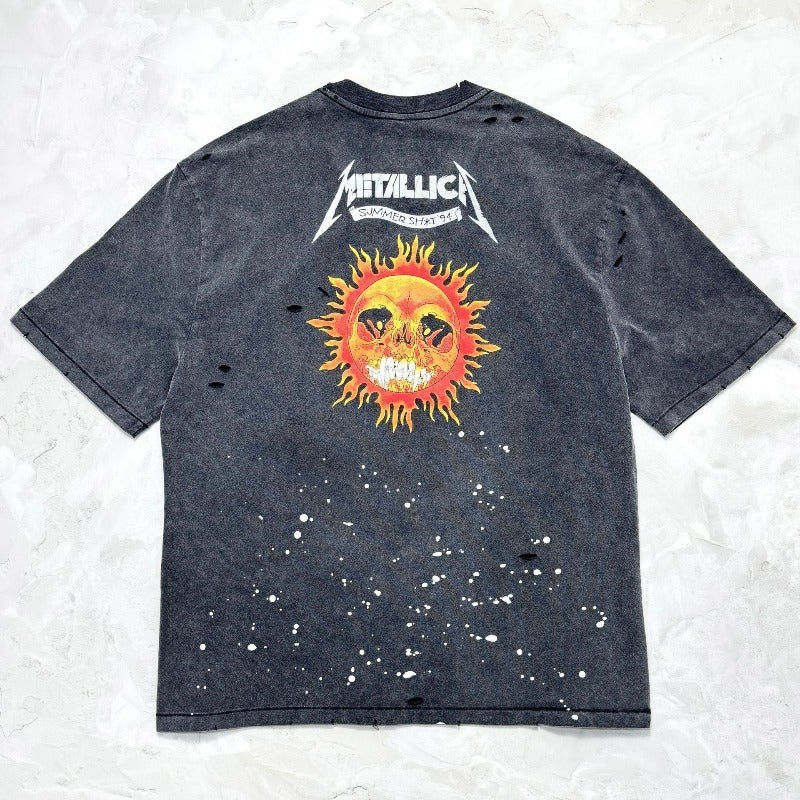 saint m t shirts s.m. flaming skull limited edition graphic crewneck t-shirt